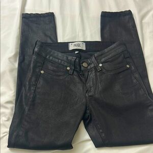 Paige Coated Black skinny jeans